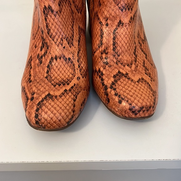 Orange Snake Print Steve Madden Booties - Picture 3 of 5